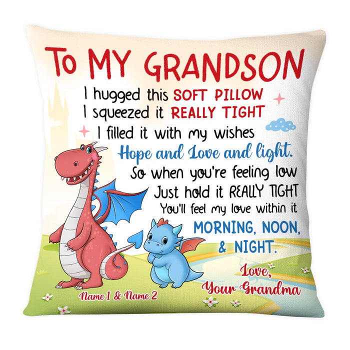Personalized Dragon Grandson Hug This Pillow 25376 1