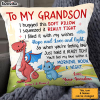 Personalized Dragon Grandson Hug This Pillow 25376 thumb 1