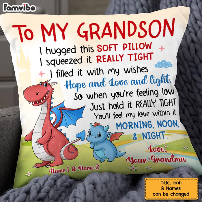 Personalized Dragon Grandson Hug This Pillow 25376 1