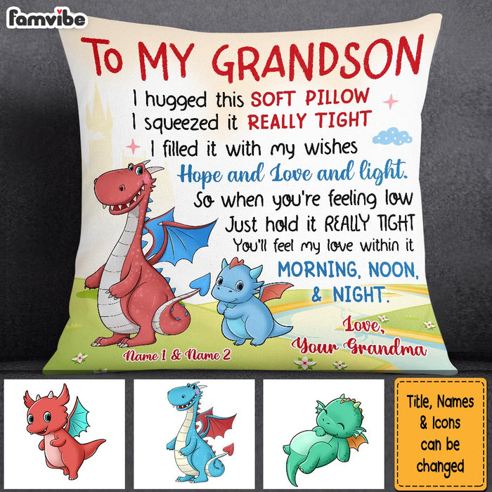 Personalized Dragon Grandson Hug This Pillow 25376 1