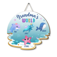 Personalized Grandma Ocean World Wood Sign 25377 thumb 1