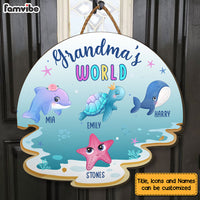 Personalized Grandma Ocean World Wood Sign 25377 thumb 1