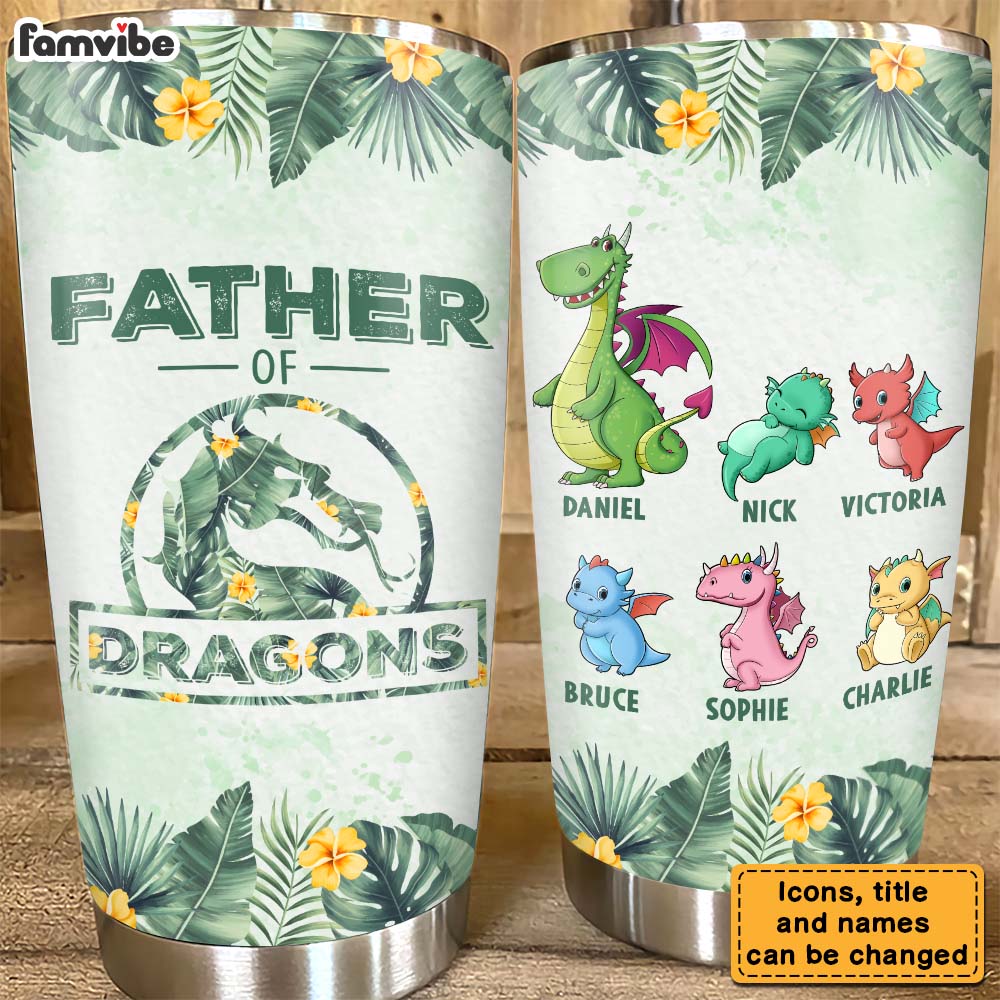 Personalized Father Of Dragon Steel Tumbler 25381 Primary Mockup