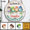 Personalized Welcome To Grandma & Grandpa's Nest Round Wood Sign 25384 1