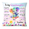 Personalized Gift For Granddaughter Watercolor Elephant Pillow 25387 1