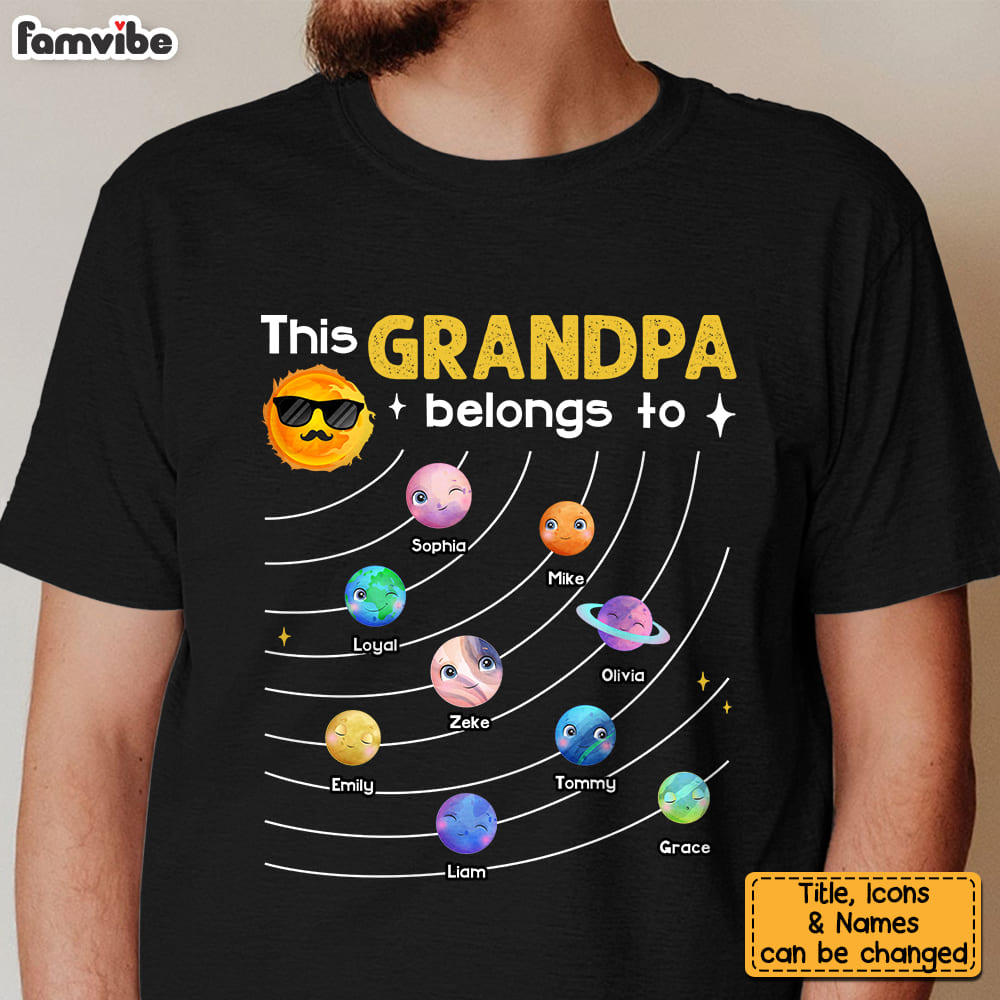 Personalized Planet This Grandpa Belongs To Shirt Hoodie Sweatshirt 25394 Primary Mockup