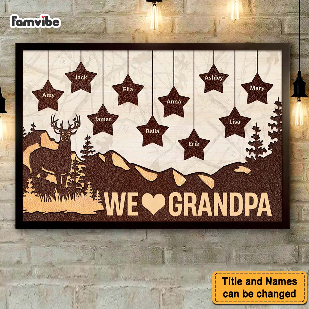 Personalized Gift For Grandpa Mountain Star Poster 24283 Primary Mockup