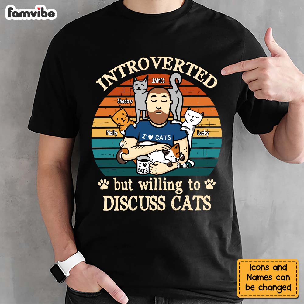Personalized Introverted Cat Dad Shirt Hoodie Sweatshirt 25402 Primary Mockup