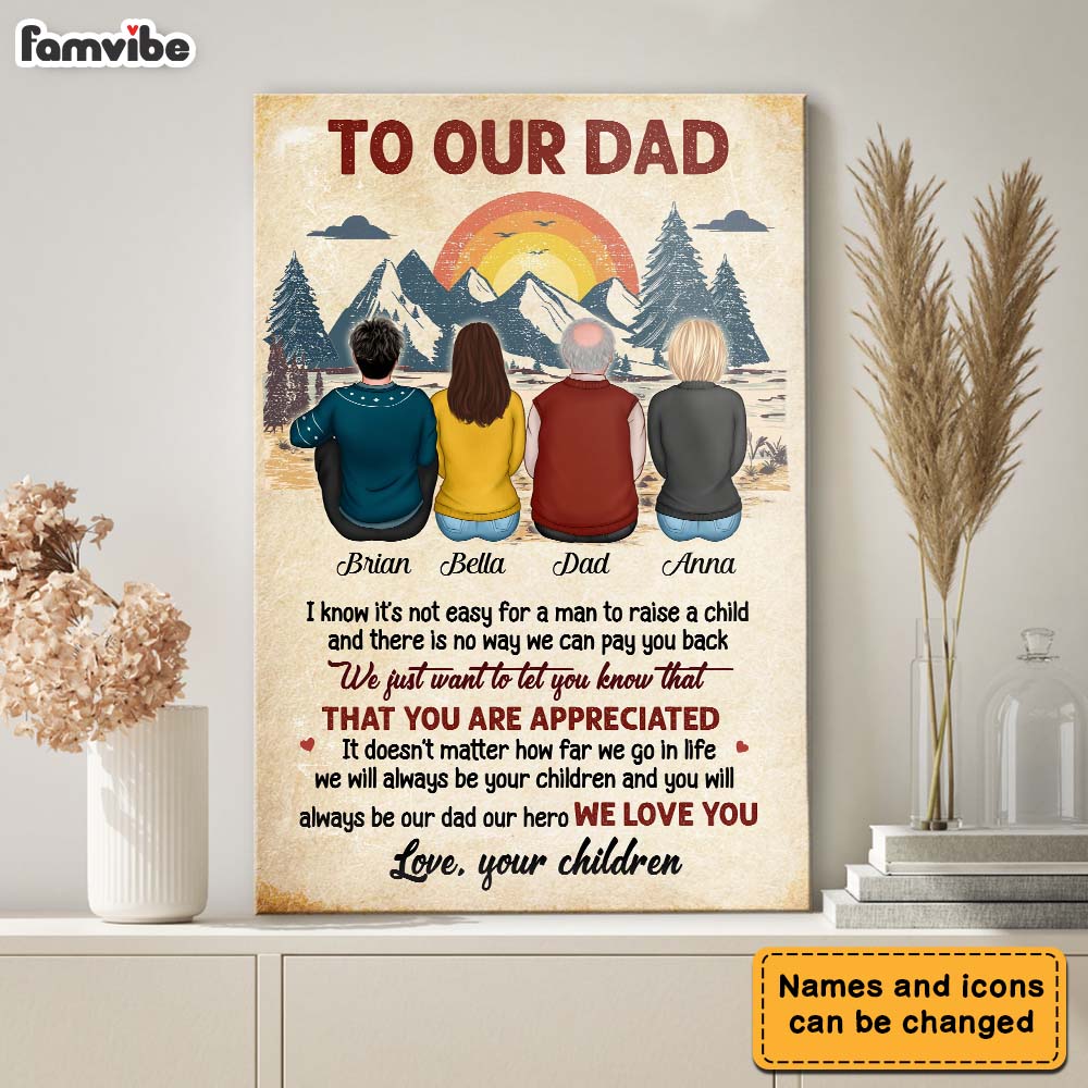 Personalized Dad It's Not Easy To Raise A Child Poster 25405 Primary Mockup