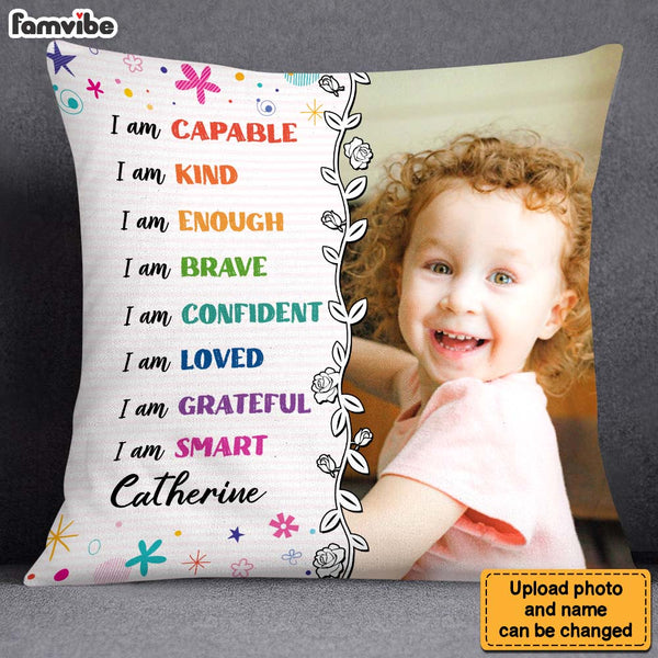 Personalized Affirmation Gift For Granddaughter I Am Kind Pillow 25408