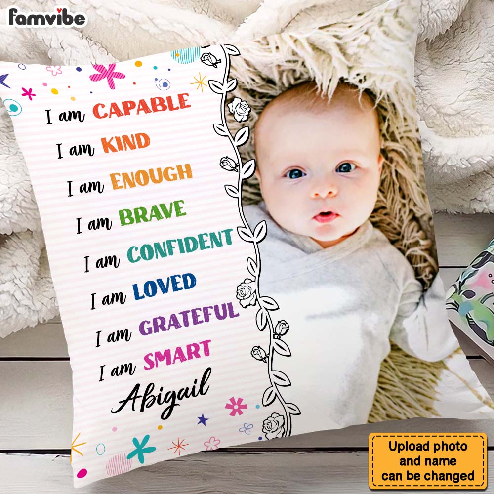 Personalized Affirmation Gift For Granddaughter I Am Kind Pillow 25408 Primary Mockup
