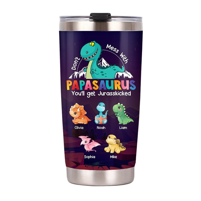 Personalized Gift Papasaurus Steel Tumbler 23481 25418 1