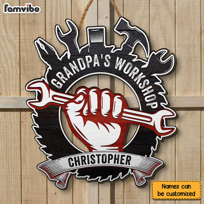 Personalized Gift Grandpa's Workshop Wood Sign 25425 1