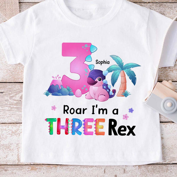 Personalized Gift I'm A Three Rex Kid T Shirt 25429 1