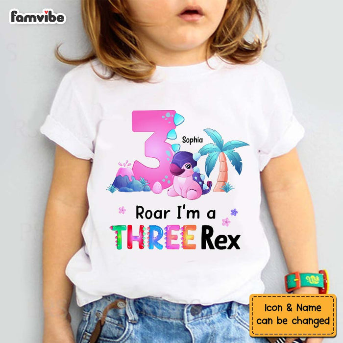 Personalized Gift I'm A Three Rex Kid T Shirt 25429 1