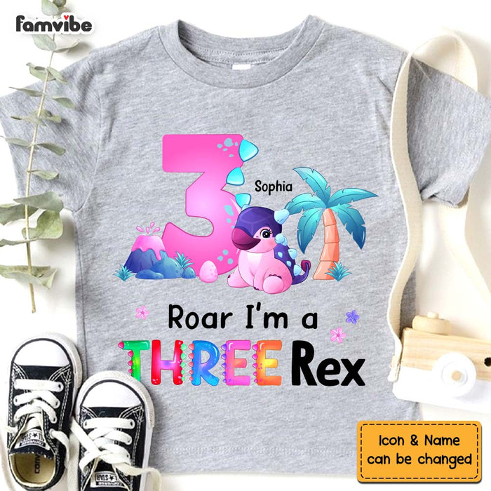 Personalized Gift I'm A Three Rex Kid T Shirt 25429 1