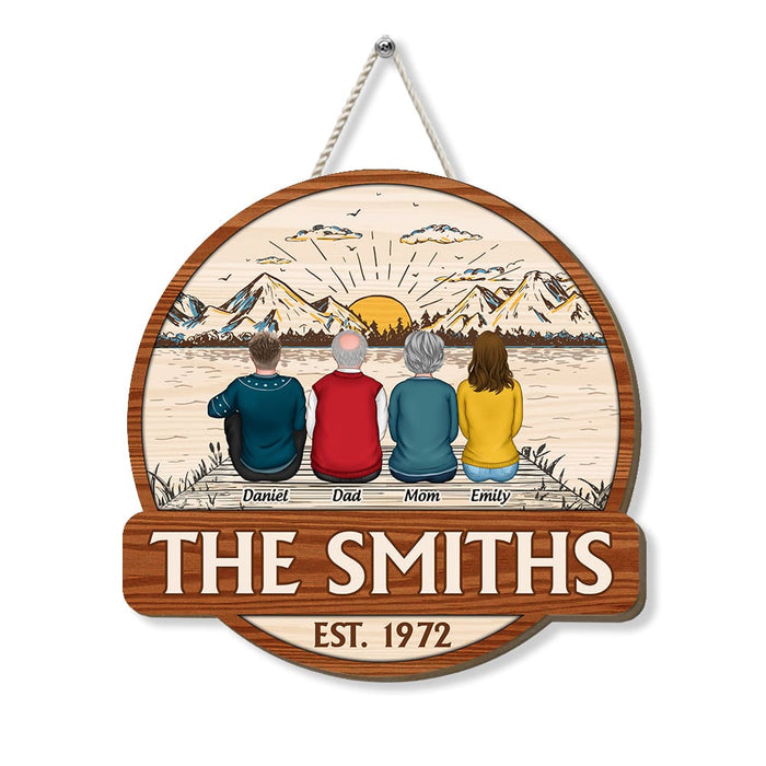 Personalized Family Lake View Wood Sign 25438 1