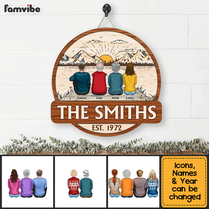Personalized Family Lake View Wood Sign 25438 1