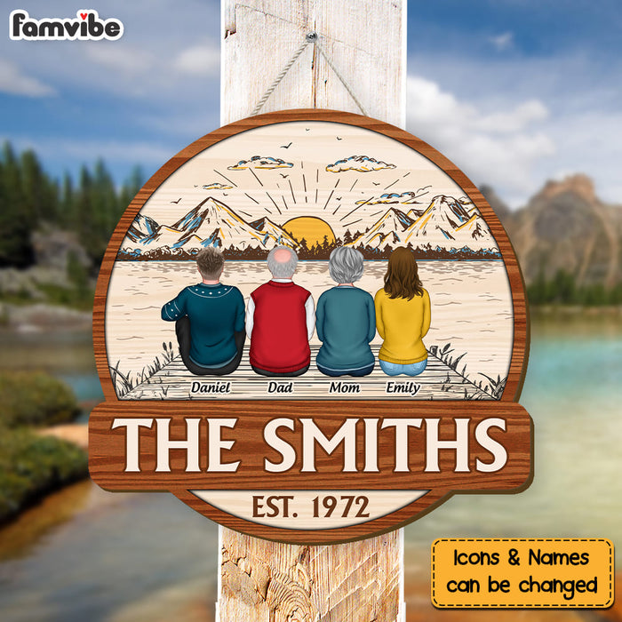 Personalized Family Lake View Wood Sign 25438 1