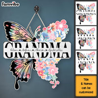 Personalized Grandma Butterfly Flowers Wood Sign 25440 thumb 1