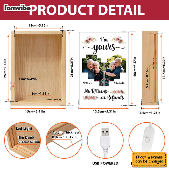 Personalized Couple I'm Yours No Returns Or Refunds Picture Frame Light Box 31310 1