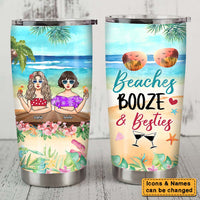 Personalized Beaches, Booze And Friends Steel Tumbler 25460 thumb 1