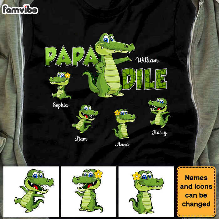 Personalized PaPadile Father Crocodile Shirt - Hoodie - Sweatshirt 25464 1