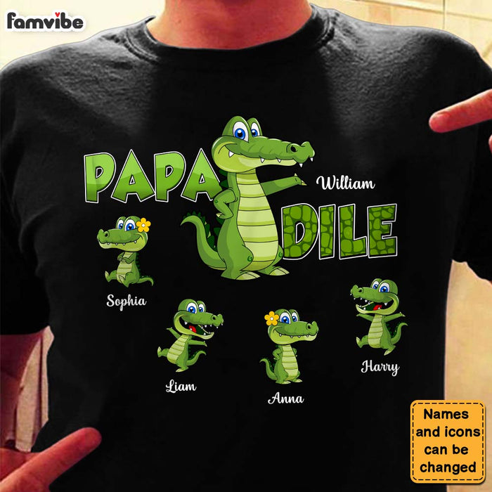 Personalized PaPadile Father Crocodile Shirt - Hoodie - Sweatshirt 25464 1