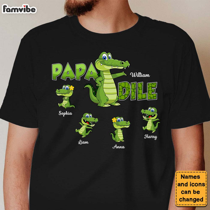 Personalized PaPadile Father Crocodile Shirt - Hoodie - Sweatshirt 25464 1