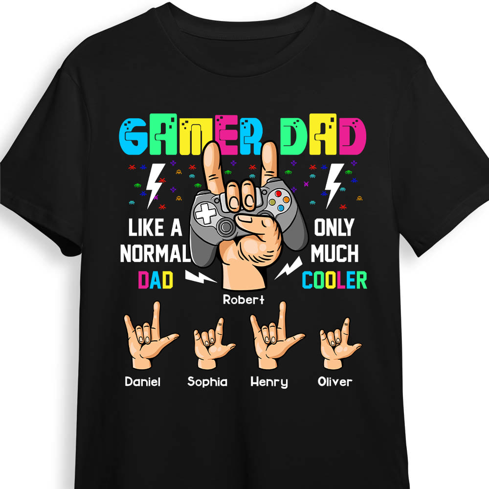 Personalized Gamer Dad Shirt Hoodie Sweatshirt 25470 Primary Mockup