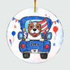 Personalized Gift Happy Independence Day Dog Circle Ornament 25476 1