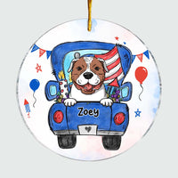 Personalized Gift Happy Independence Day Dog Circle Ornament 25476 thumb 1