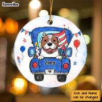Personalized Gift Happy Independence Day Dog Circle Ornament 25476 thumb 1