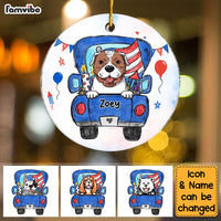 Personalized Gift Happy Independence Day Dog Circle Ornament 25476 thumb 1