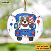 Personalized Gift Happy Independence Day Dog Circle Ornament 25476 1