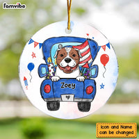 Personalized Gift Happy Independence Day Dog Circle Ornament 25476 thumb 1