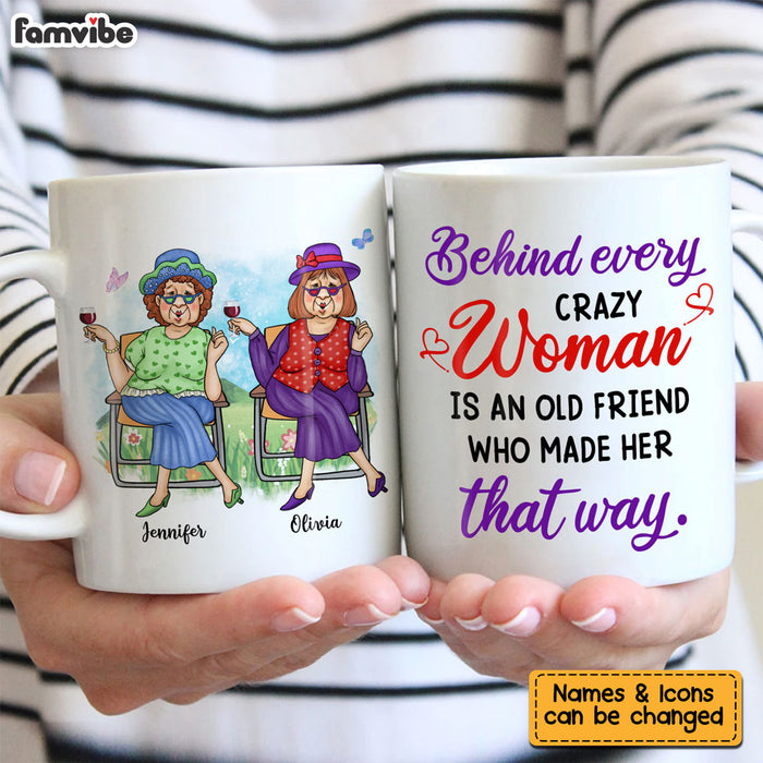 Personalized Behind Every  Crazy Friend Mug 25478 1