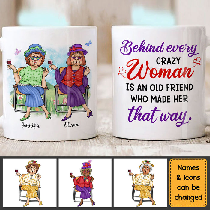 Personalized Behind Every  Crazy Friend Mug 25478 1