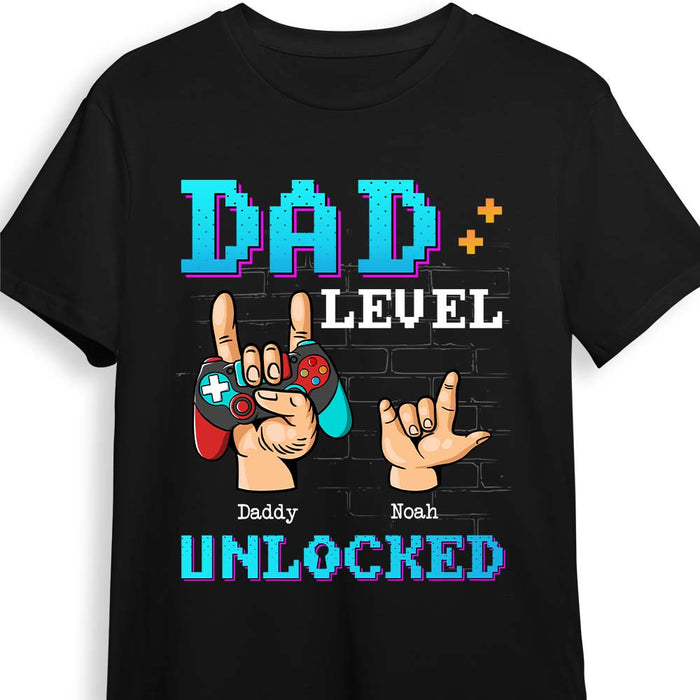 Personalized Gamer Dad Level Unlocked Shirt - Hoodie - Sweatshirt 25479 1