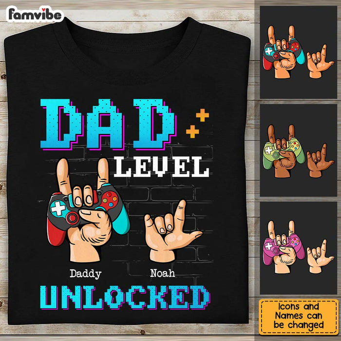 Personalized Gamer Dad Level Unlocked Shirt - Hoodie - Sweatshirt 25479 1