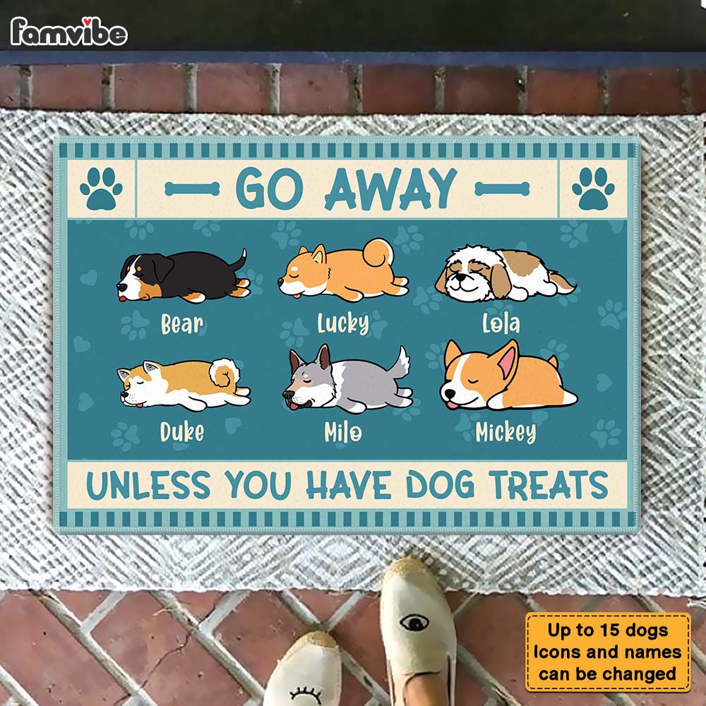 Personalized Go Away Unless You Have Dog Treats Doormat 25481 Primary Mockup