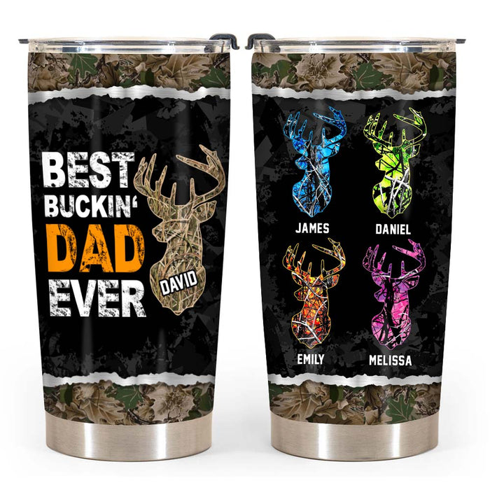 Personalized Buckin Dad Steel Tumbler 25485 1
