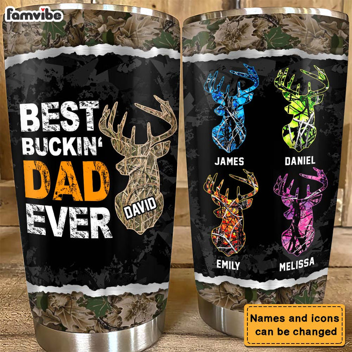 Personalized Buckin Dad Steel Tumbler 25485 1