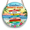 Personalized Grandma's Favorite Beach Round Wood Sign 25488 1