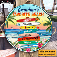 Personalized Grandma's Favorite Beach Round Wood Sign 25488 thumb 1