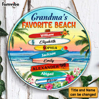 Personalized Grandma's Favorite Beach Round Wood Sign 25488 thumb 1