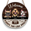 Personalized Hope You Like Dogs Round Wood Sign 25489 1
