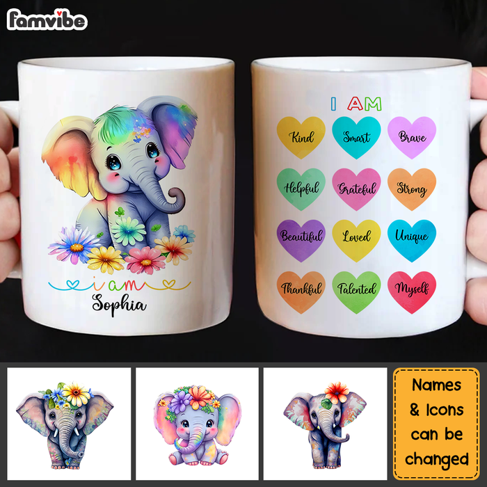 Personalized Gift for Daughter Granddaughter Affirmation Elephant Mug 25494 1
