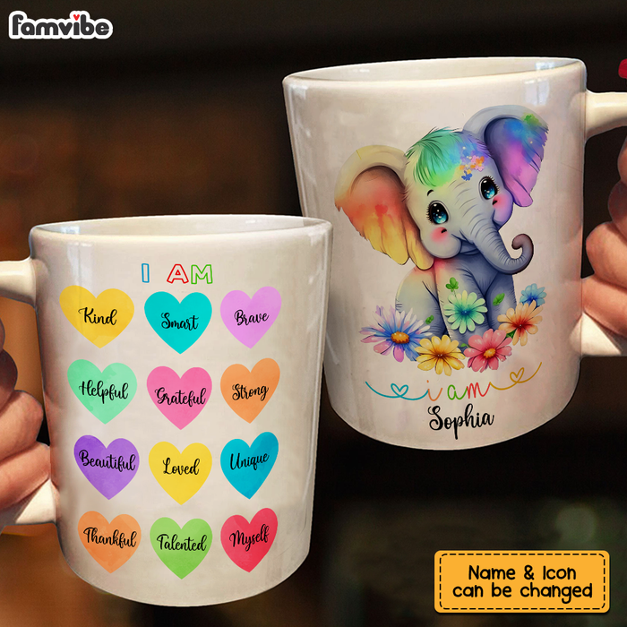 Personalized Gift for Daughter Granddaughter Affirmation Elephant Mug 25494 1