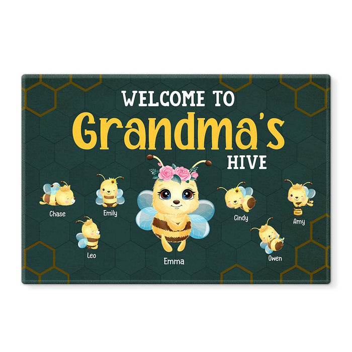 Personalized Welcome To Grandma's Hive Doormat 25505 1